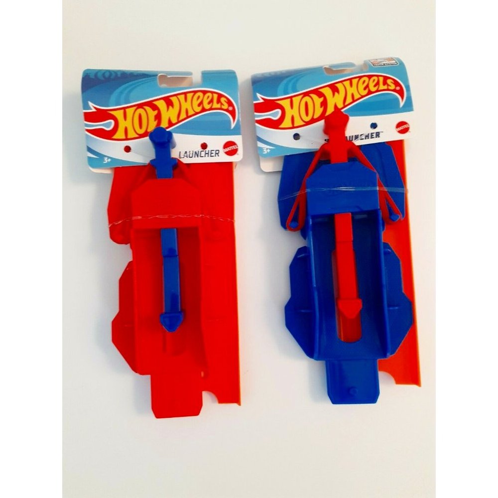 2 New MATTEL Hot Wheels Launchers Red/Blue